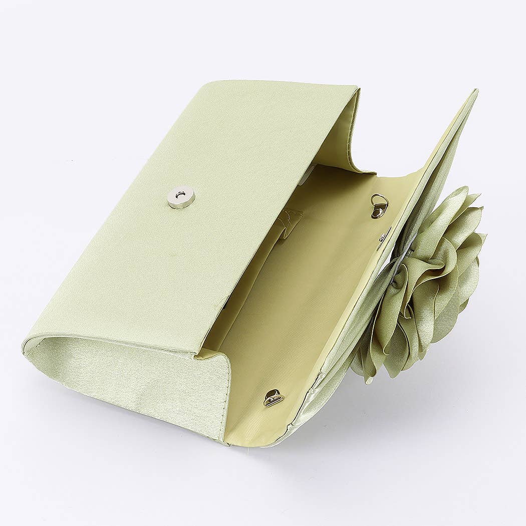 Satin Flower Party Clutch