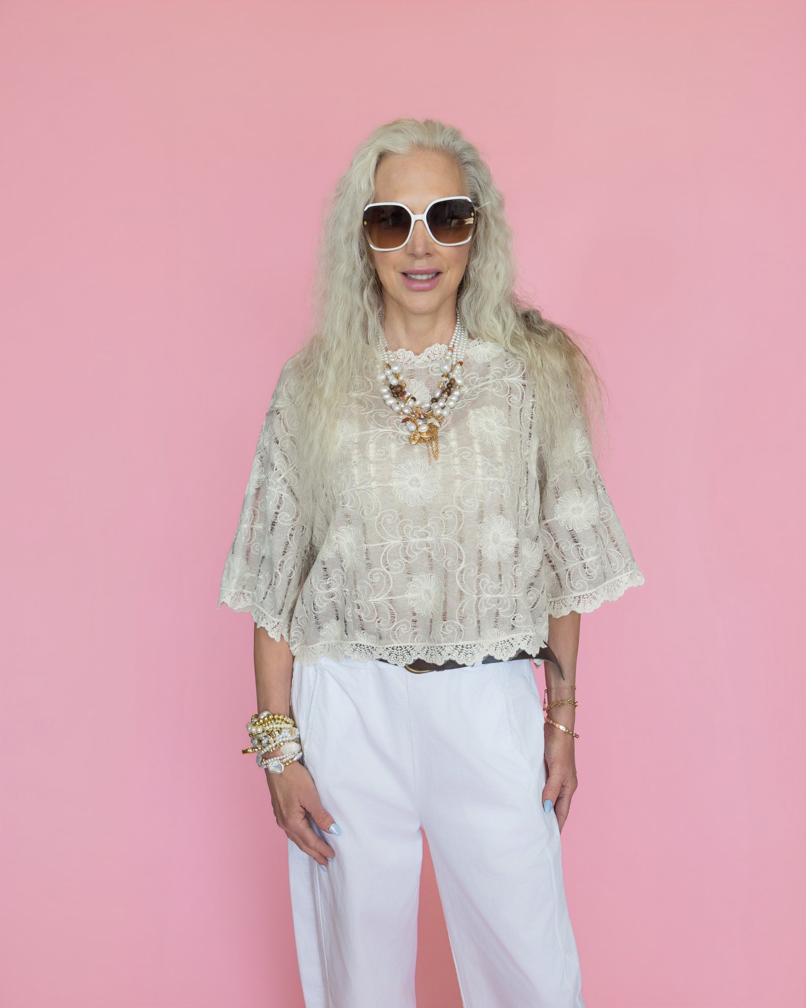 Flower Embroidery and Lace Boho Casual Short Sleeve Top
