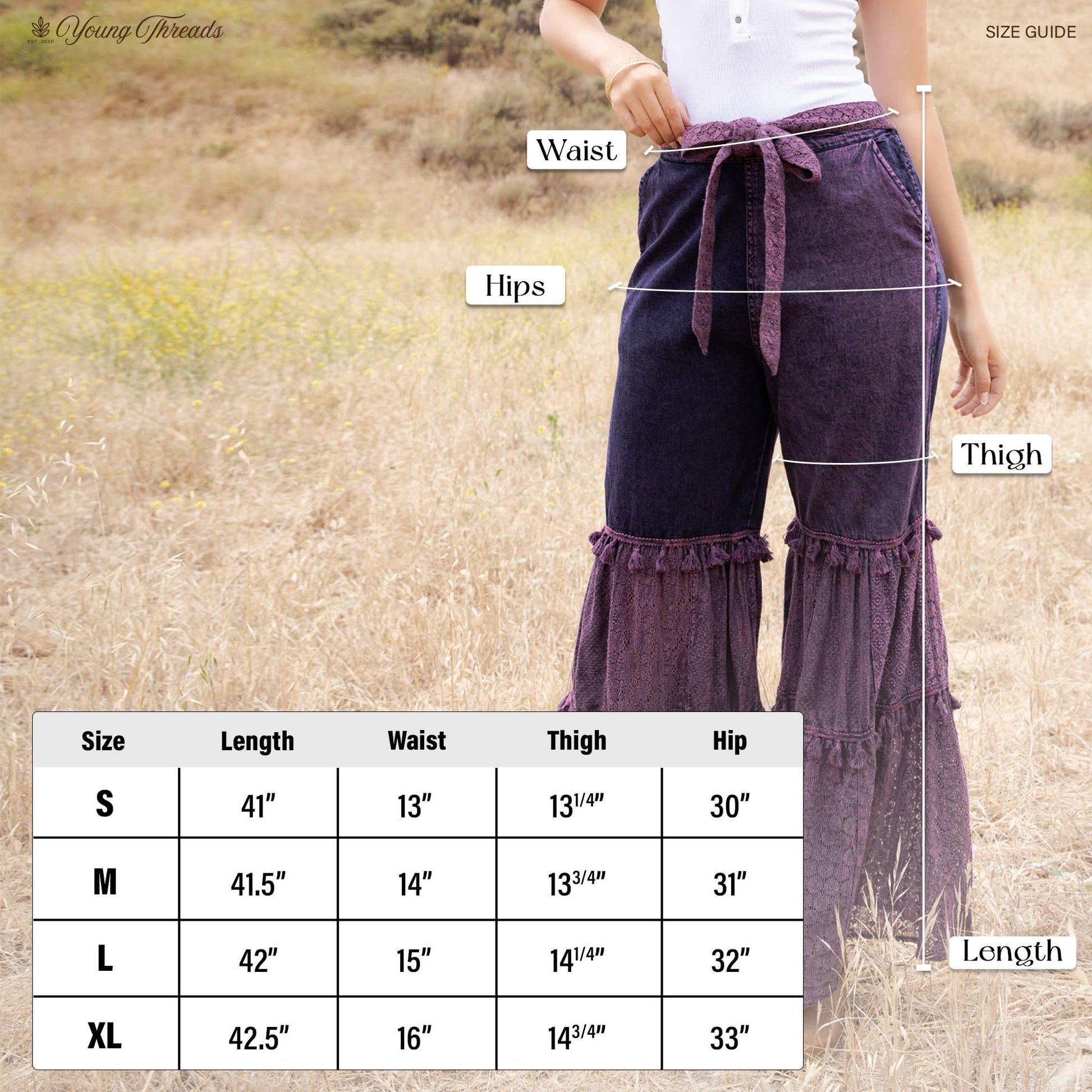 Wildflower Tiered Lace Wide Leg Pants