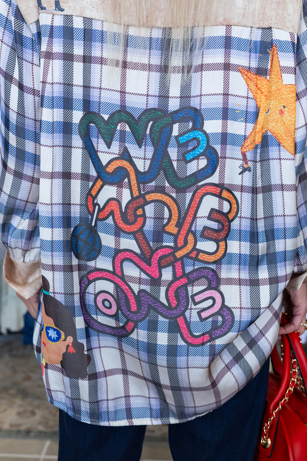 Celebrate Love Long Sleeve Plaid Silk Shirt