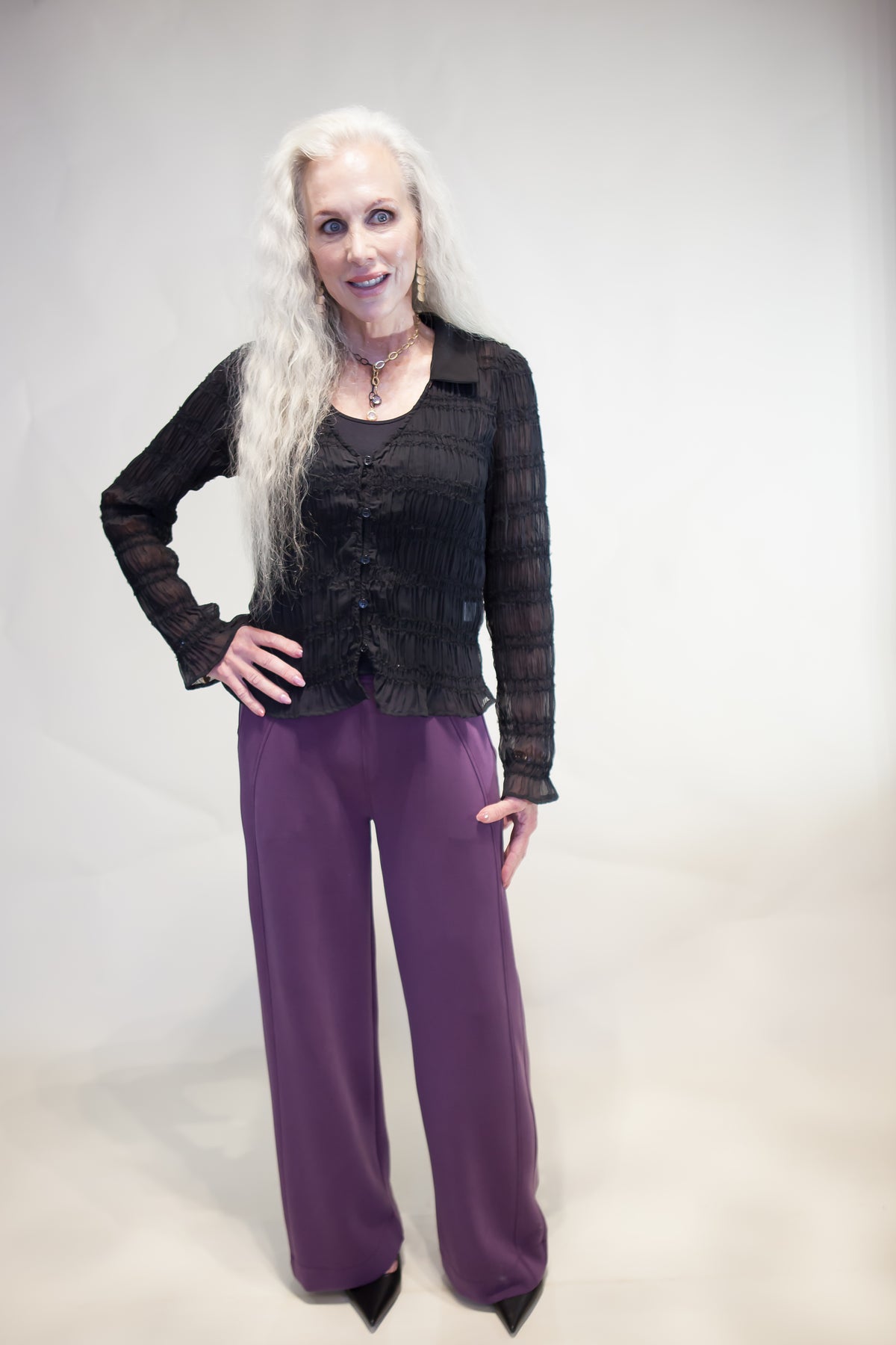 Sofie Plum Wide Leg Set