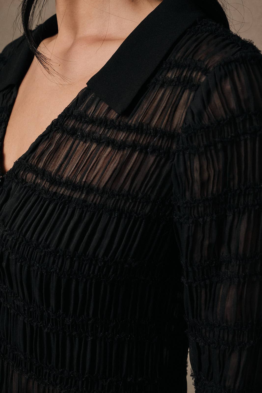 Solange Sheer Button Down Shirt