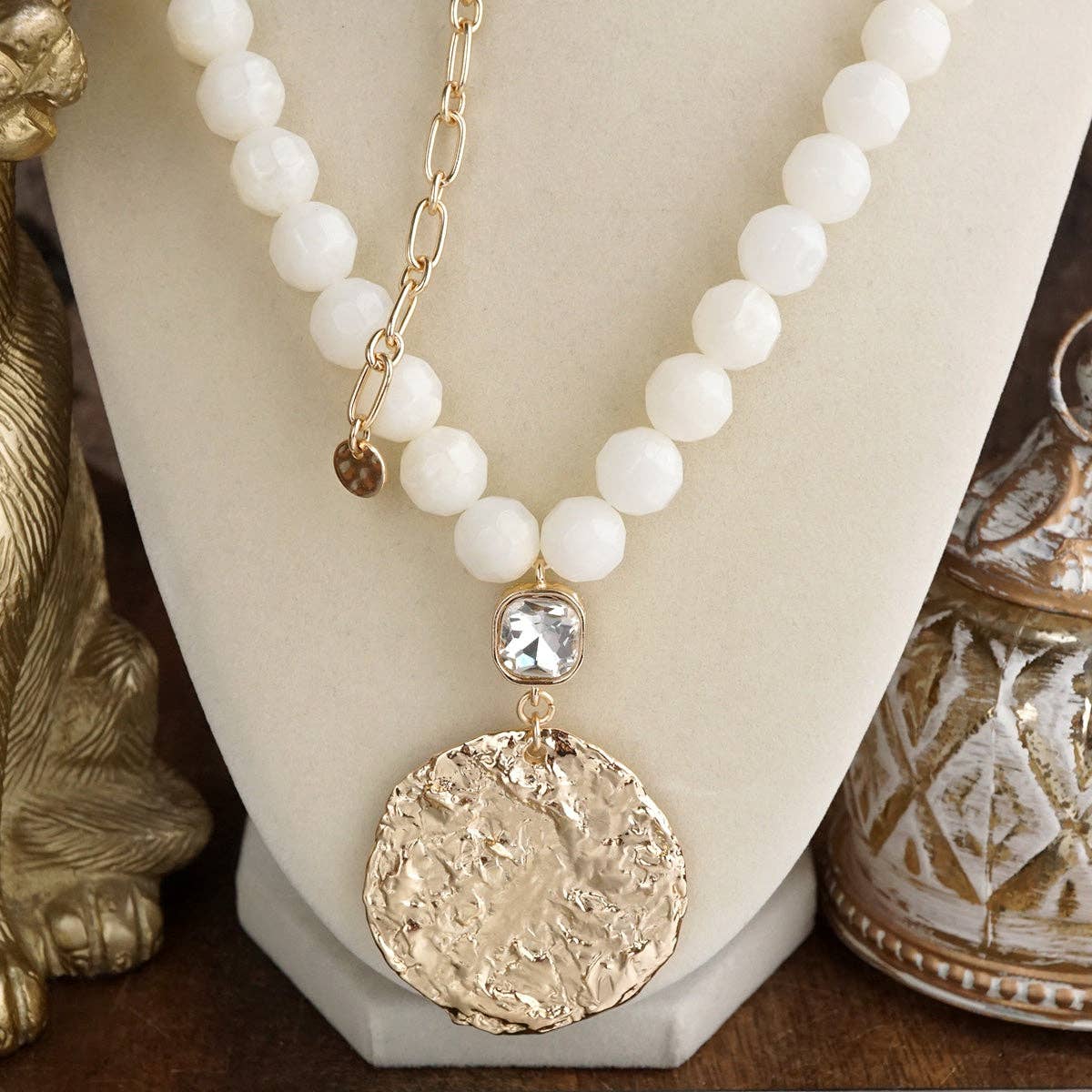 Long Coin Chunky Beaded Necklace – Marbled Muse