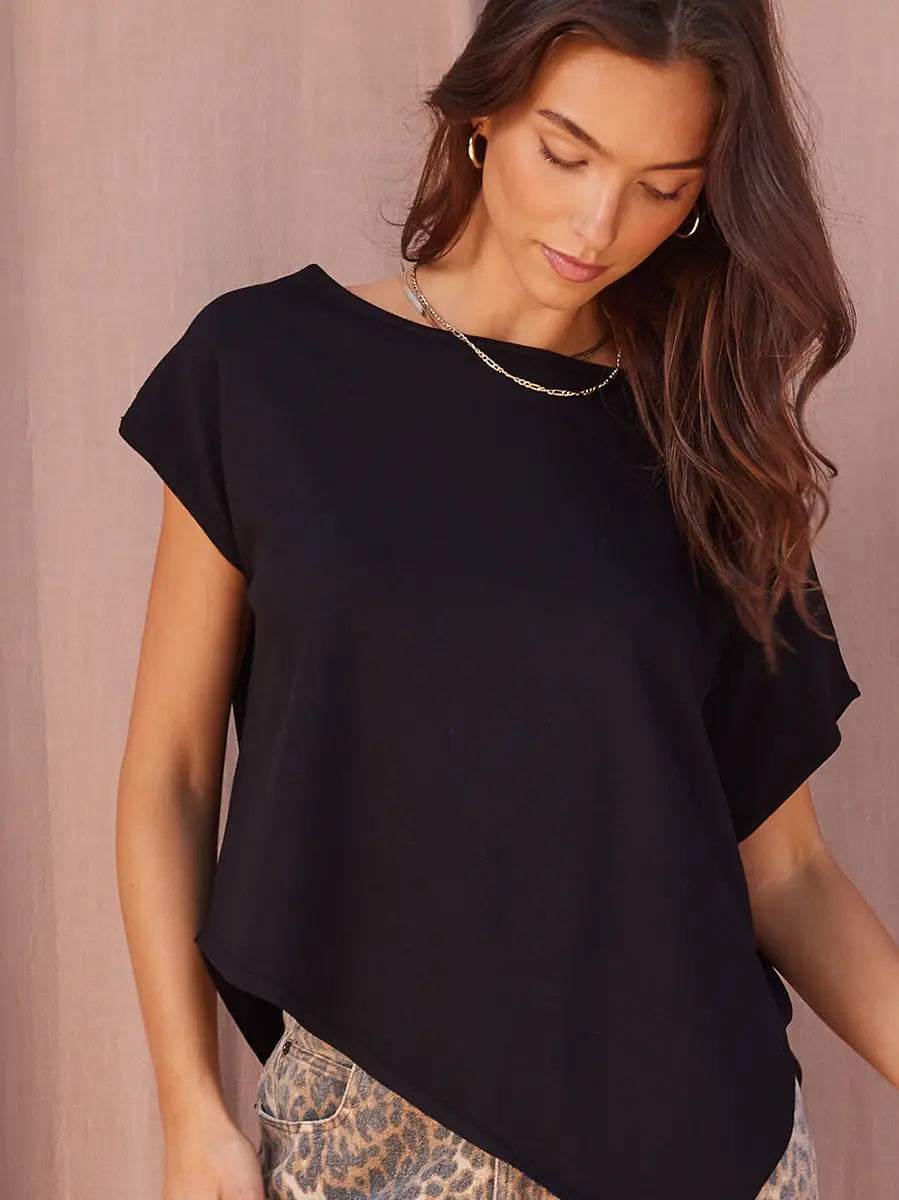 Elowen Asymmetrical Hem Stripe Tunic