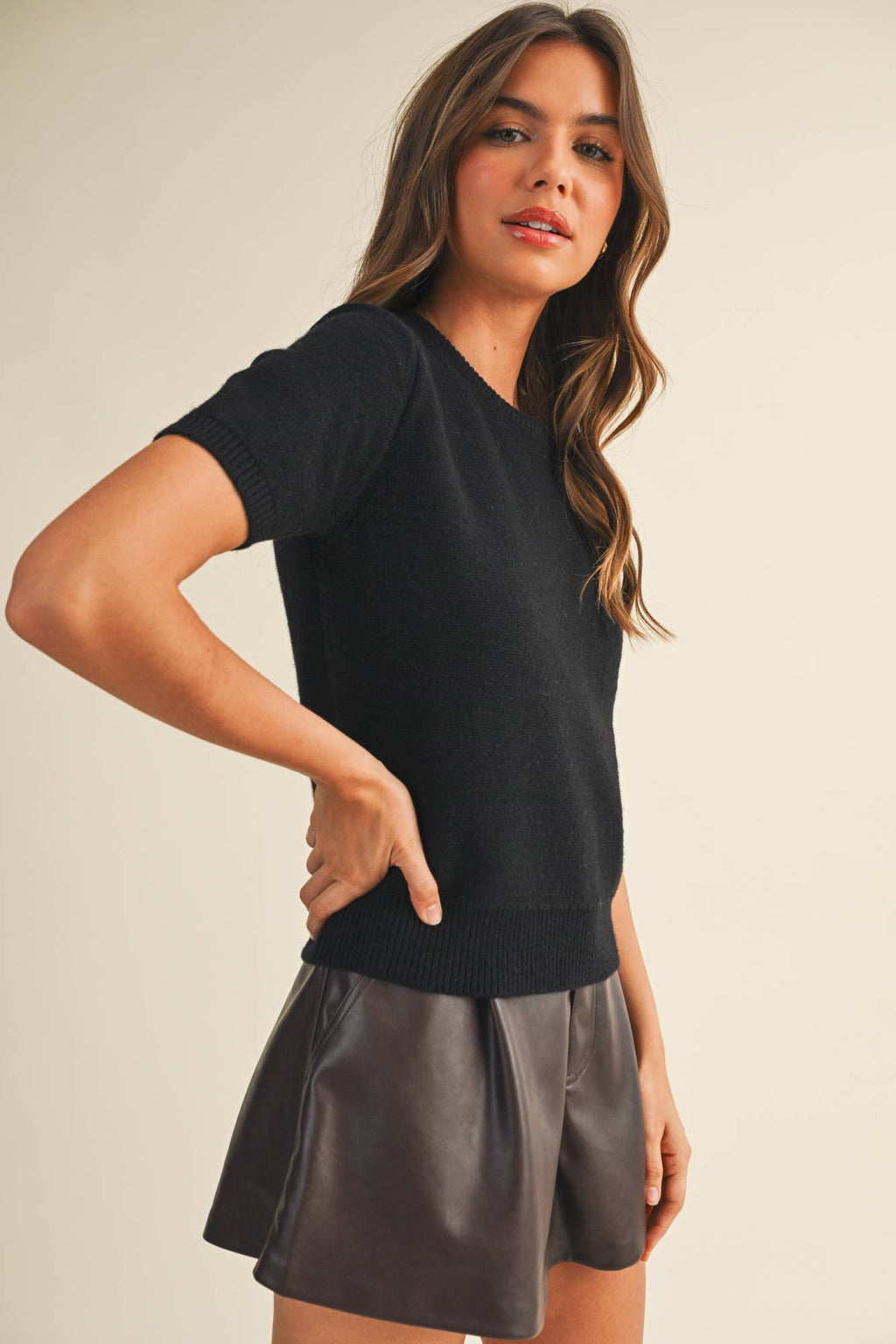 Sabine Short Sleeve Crew Neck Sweater