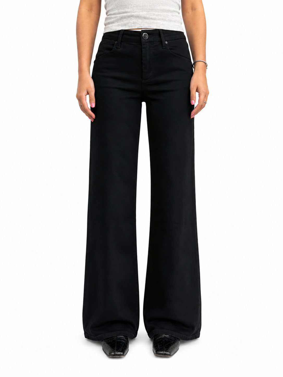 Petite Perfect Better Butter Wide Leg Jeans in Black