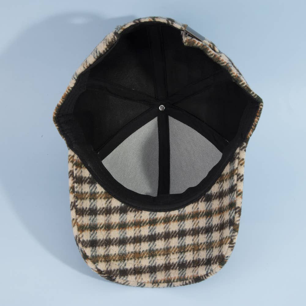 Tartan Check Curved Brim Baseball Cap