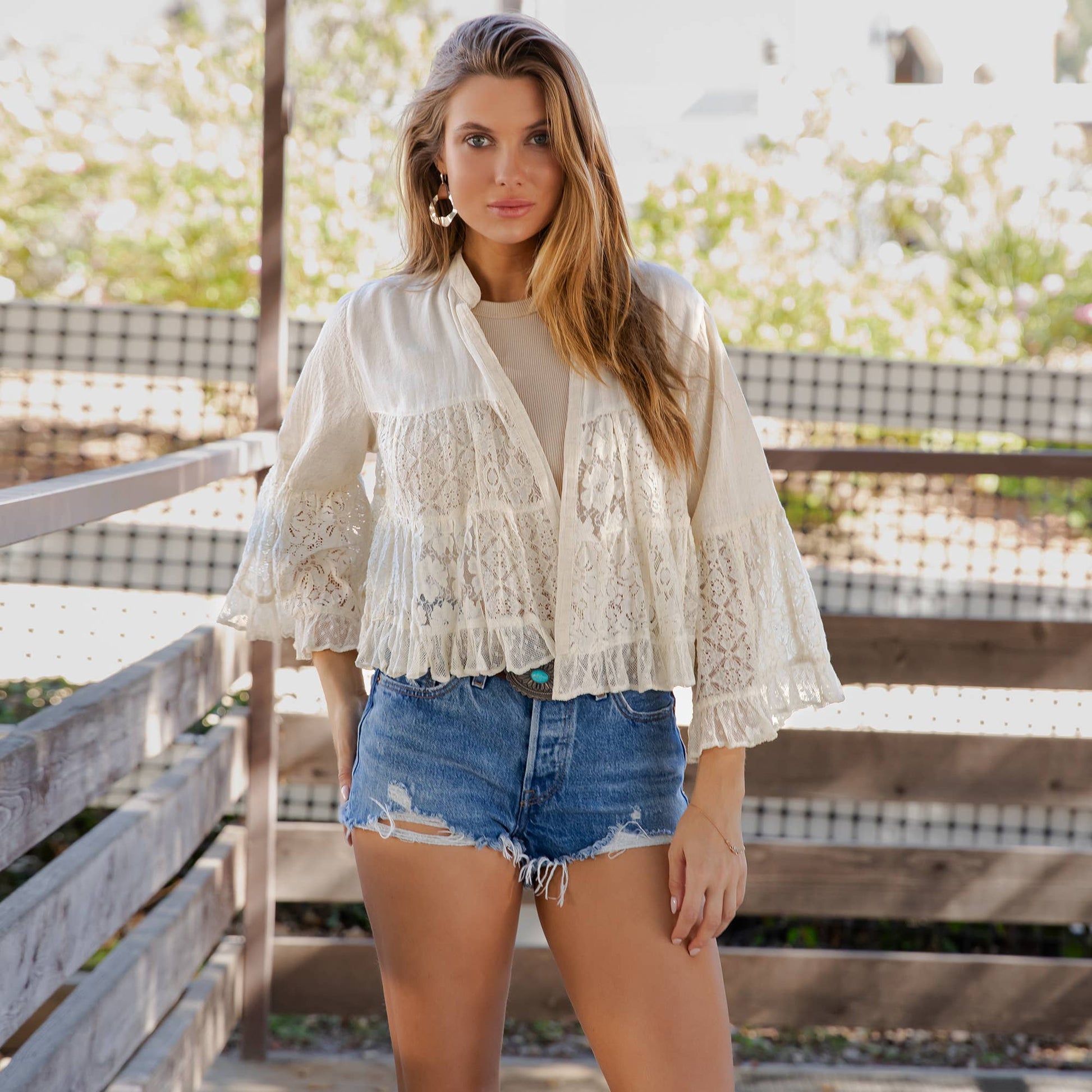 Boho Lace Cropped Summer Top
