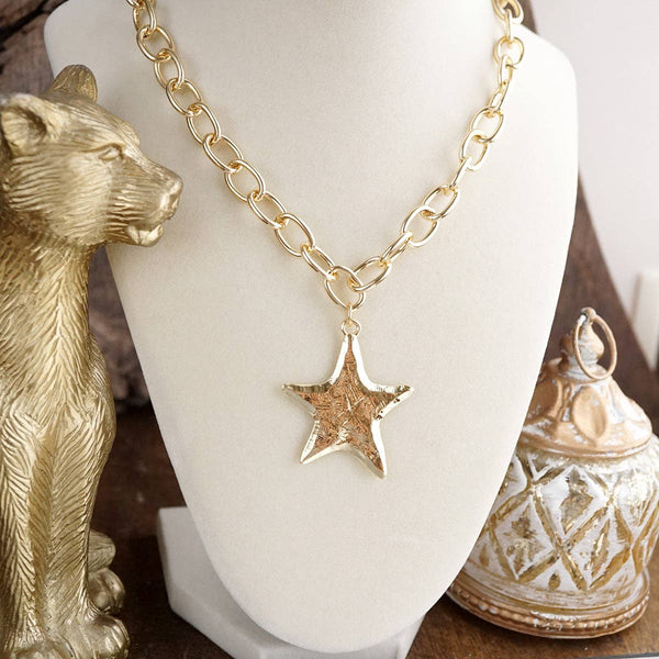 Golden Keepsake – Statement Star Necklace