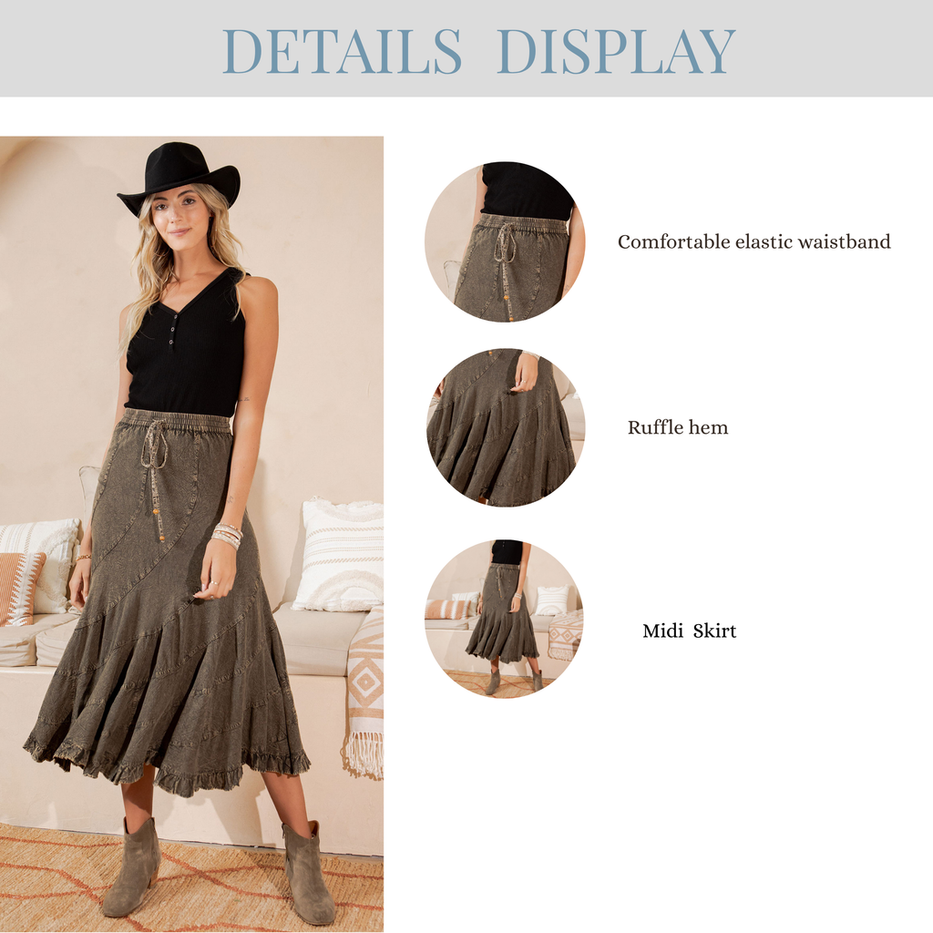Boho Flair: Asymmetrical Mid-Length Skirt