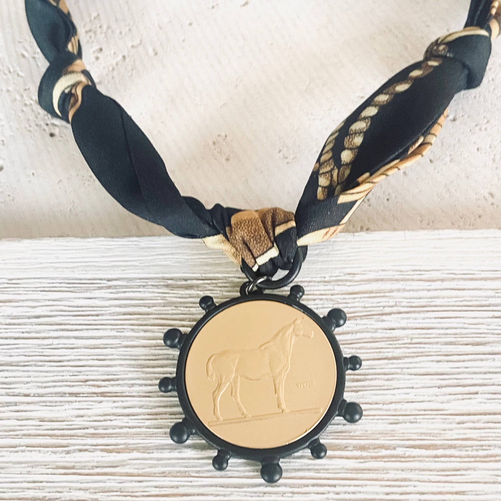 Scarf Necklace w/ Charms + Pendants