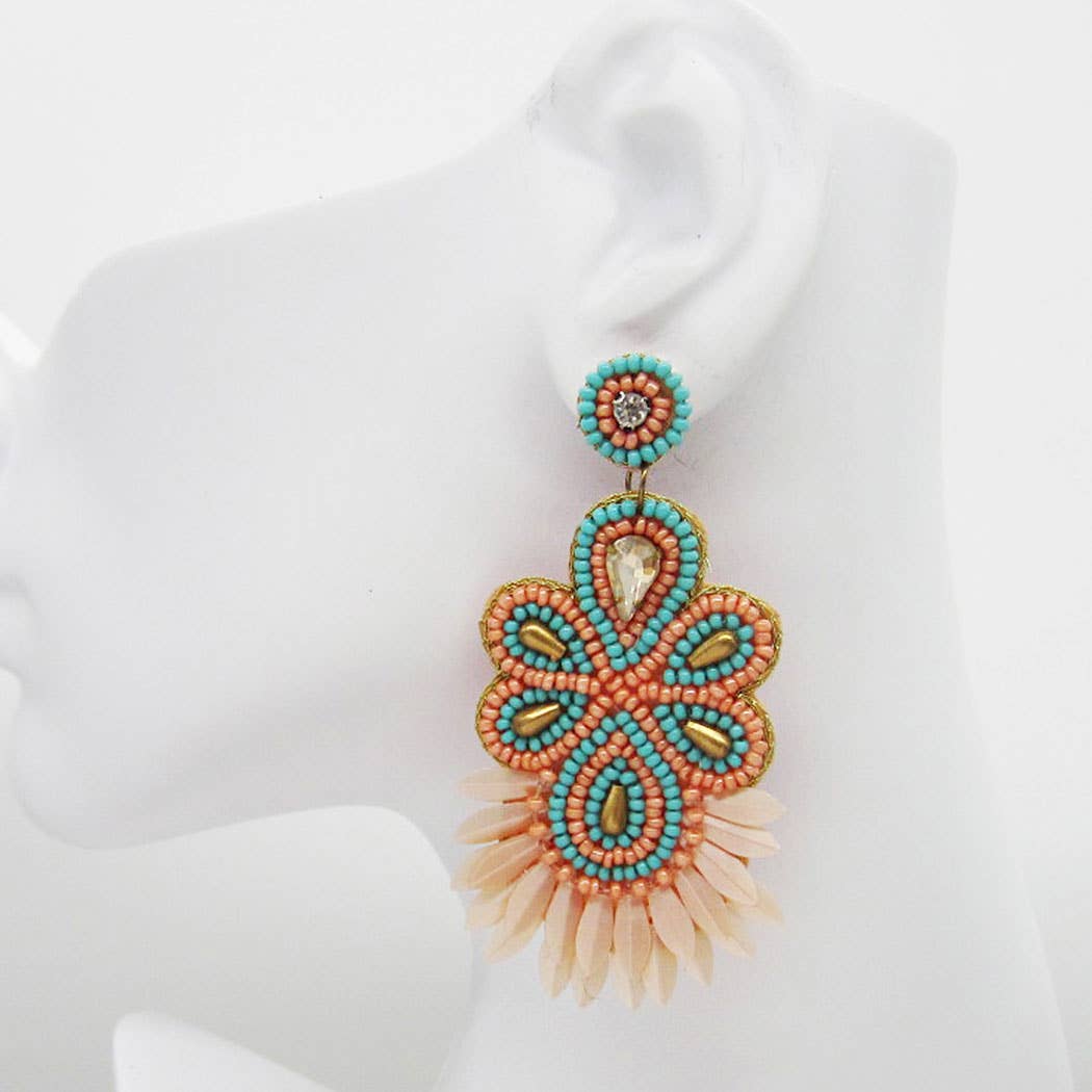 Seed Beaded Statement Post Earring