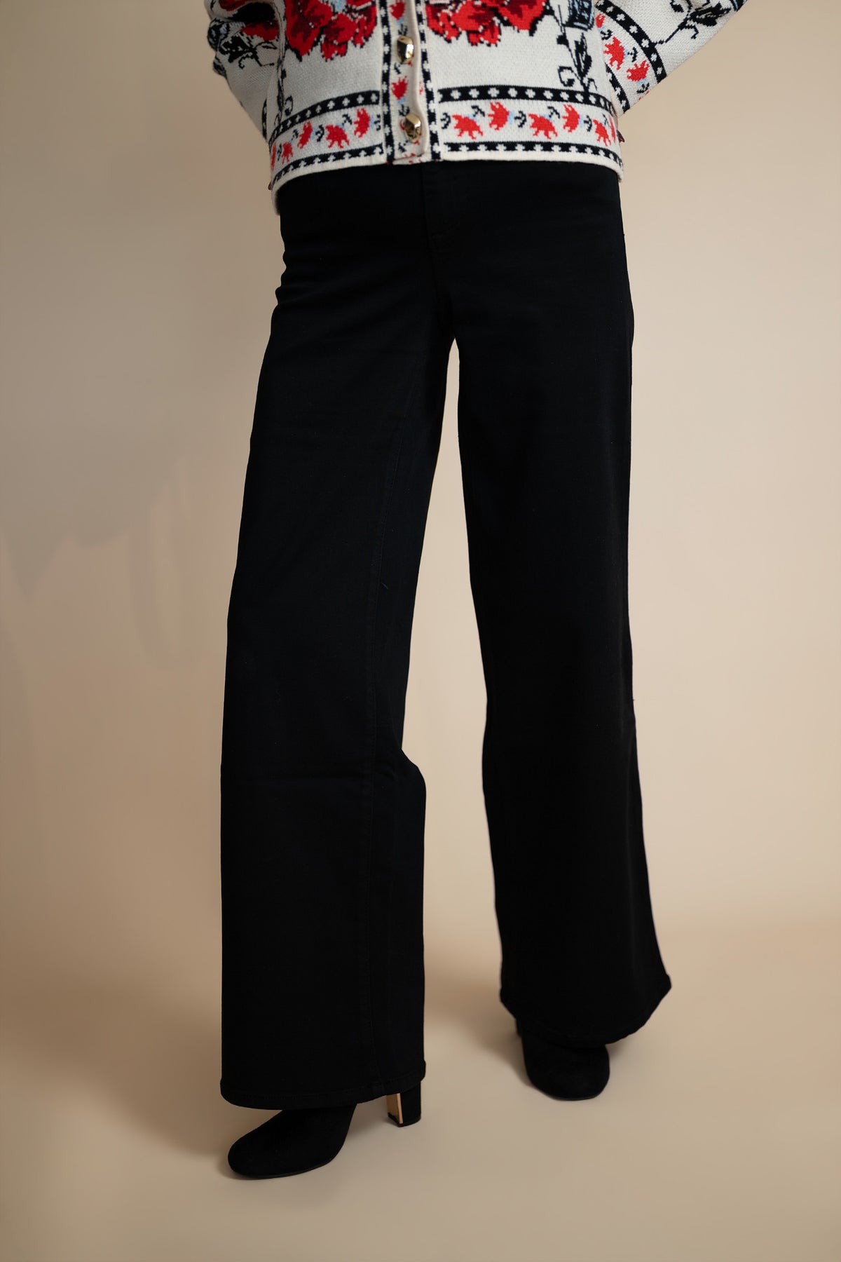 Petite Perfect Black Wide Leg Jeans