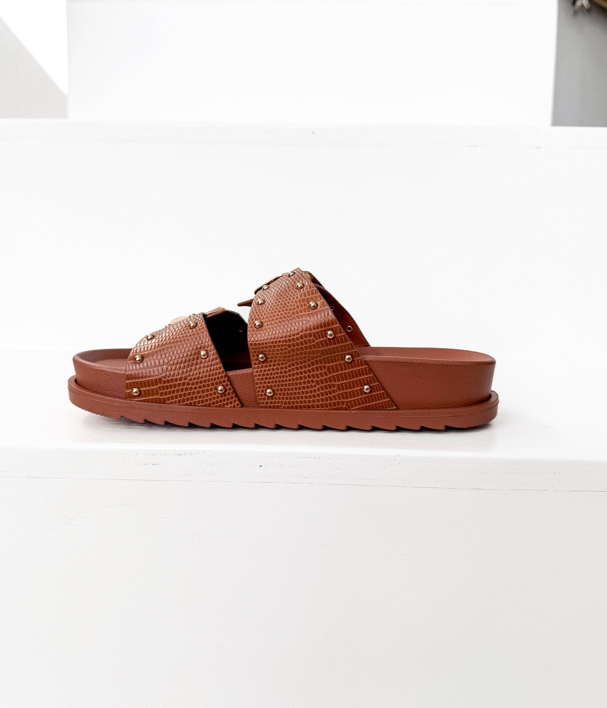 Sandals 2 Buckle in Cognac/ Marigold