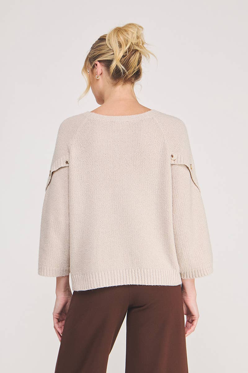 The Colette Button Sleeve Sweater