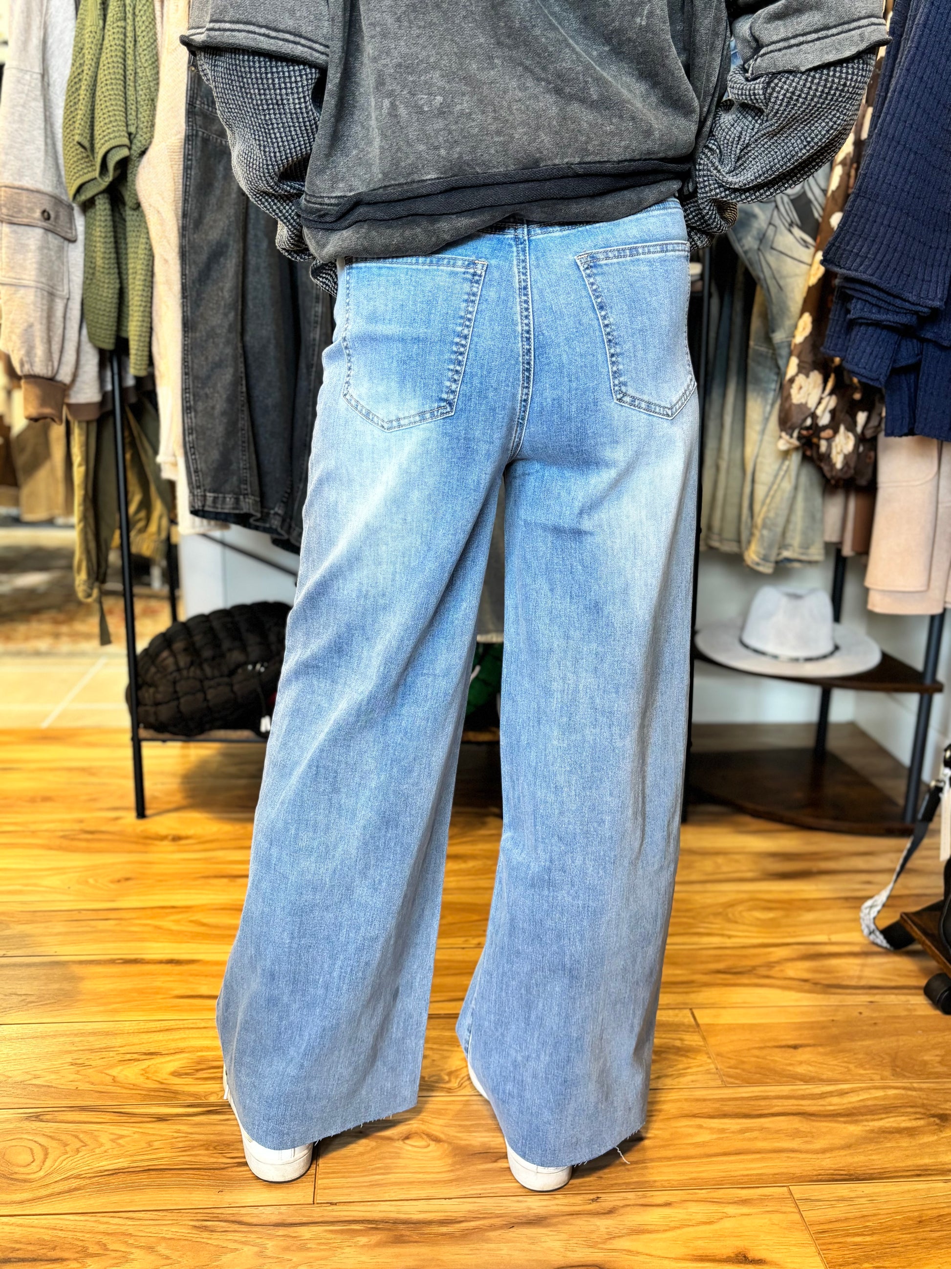 Bells Wide Leg Blue Jeans
