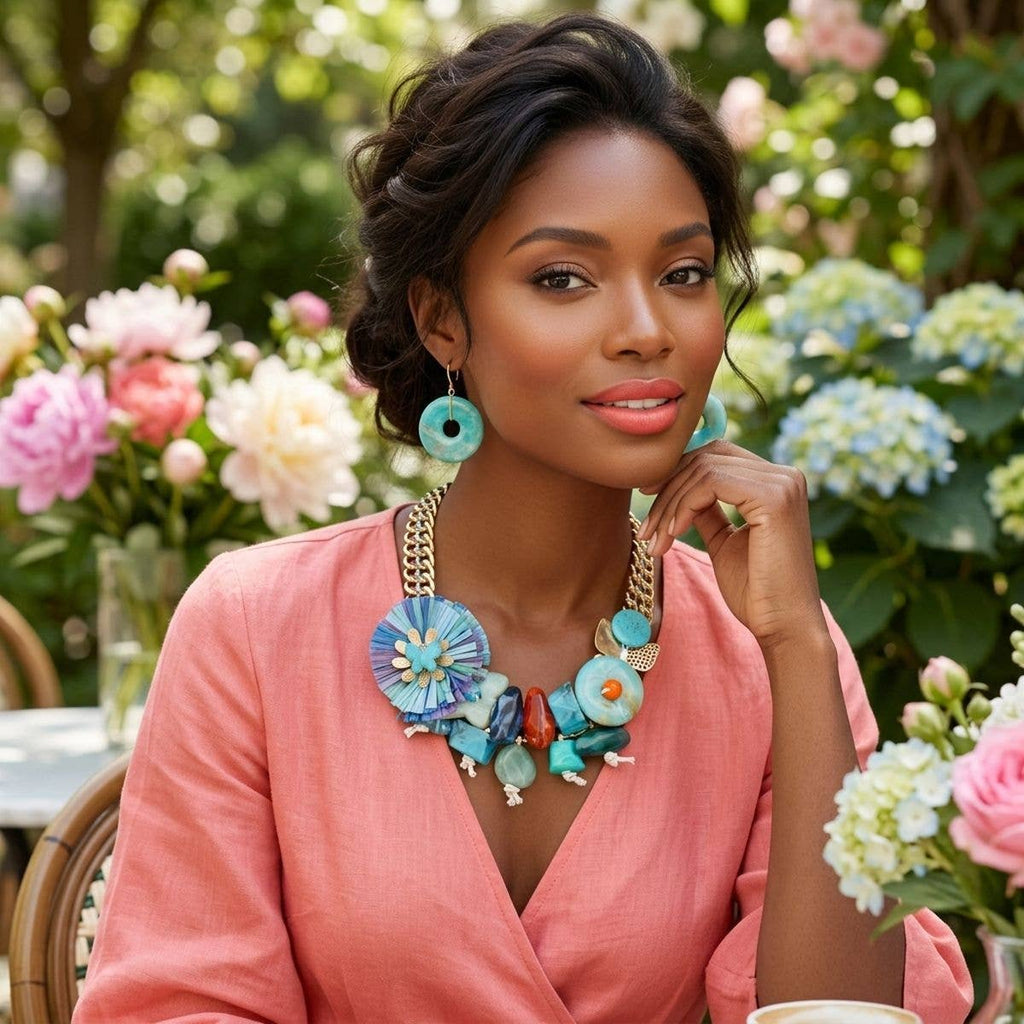 Butterfly and Bead Gold Chain Collar Necklace