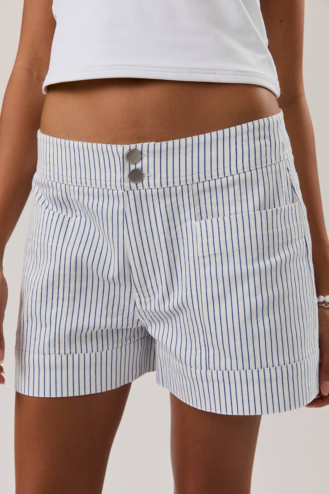 Mid-Rise Stripe Shorts