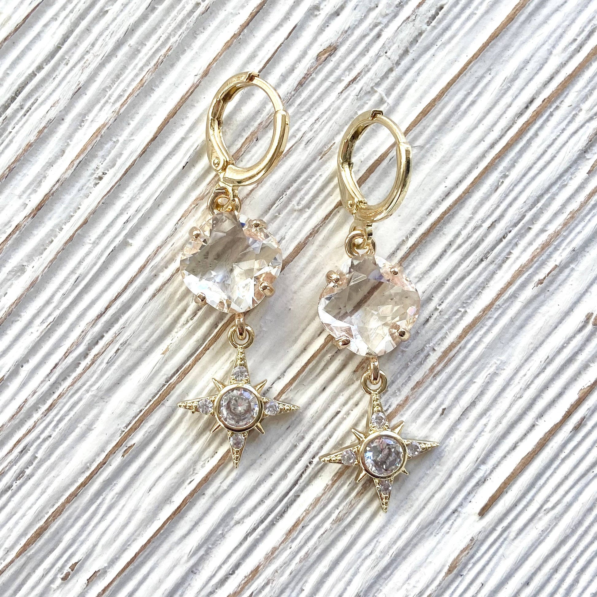 Crystal Star Hoop Earrings