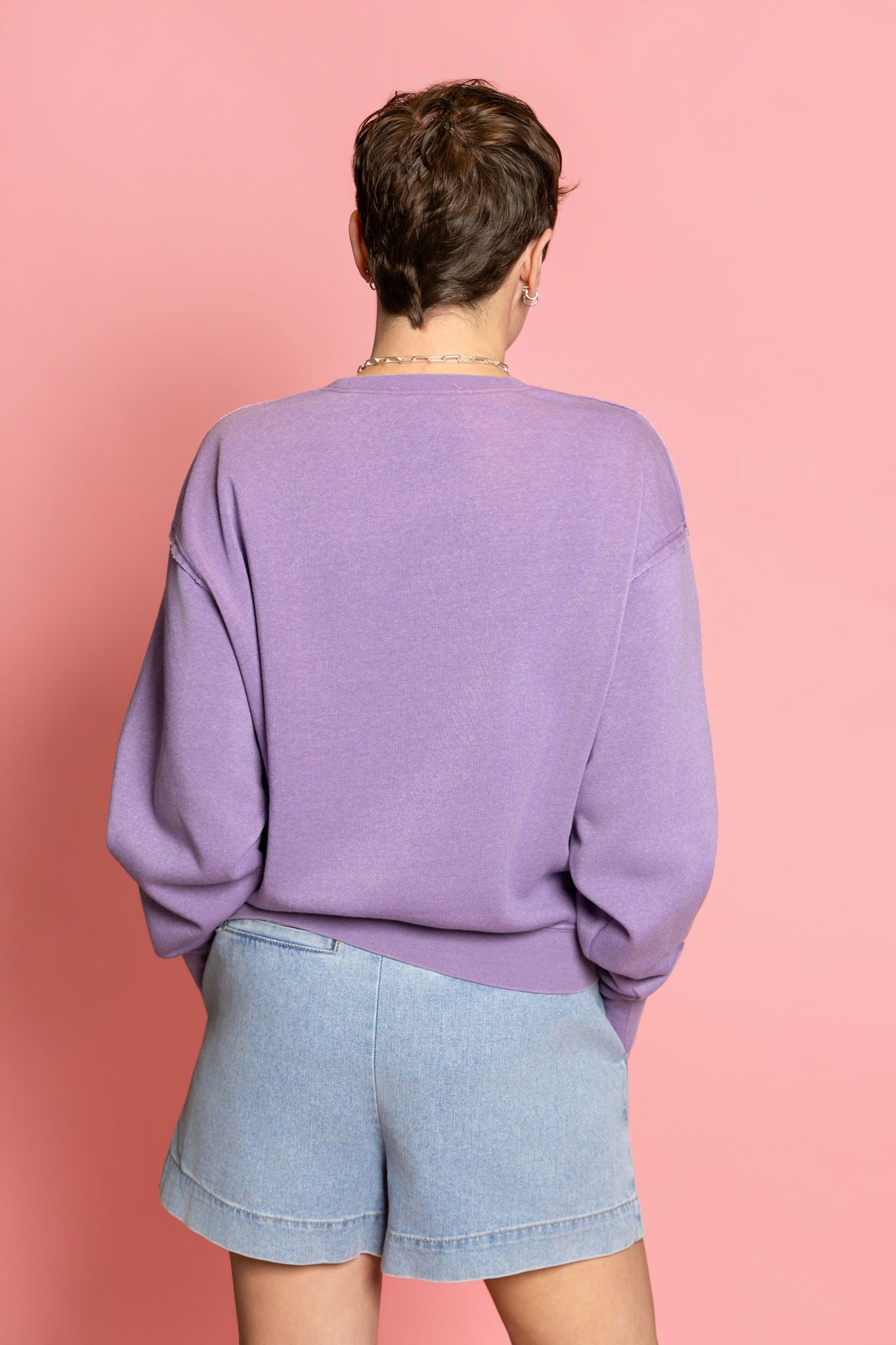 Raw Edge Detail Burnout Softest Sweatshirt