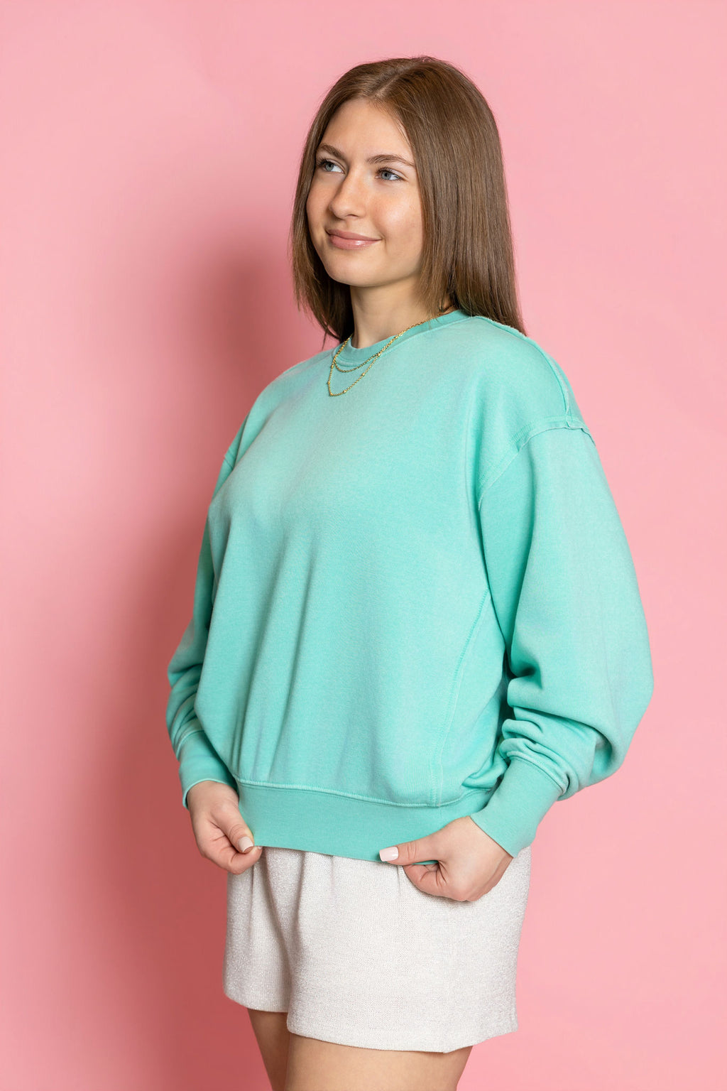 Raw Edge Detail Burnout Softest Sweatshirt