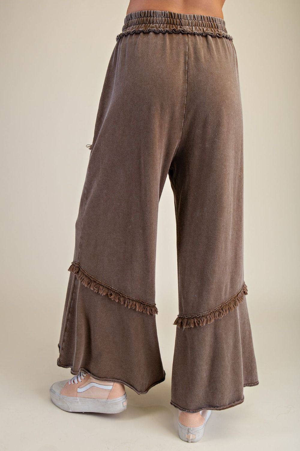 EASEL Wide Leg Mineral Washed Terry Pants