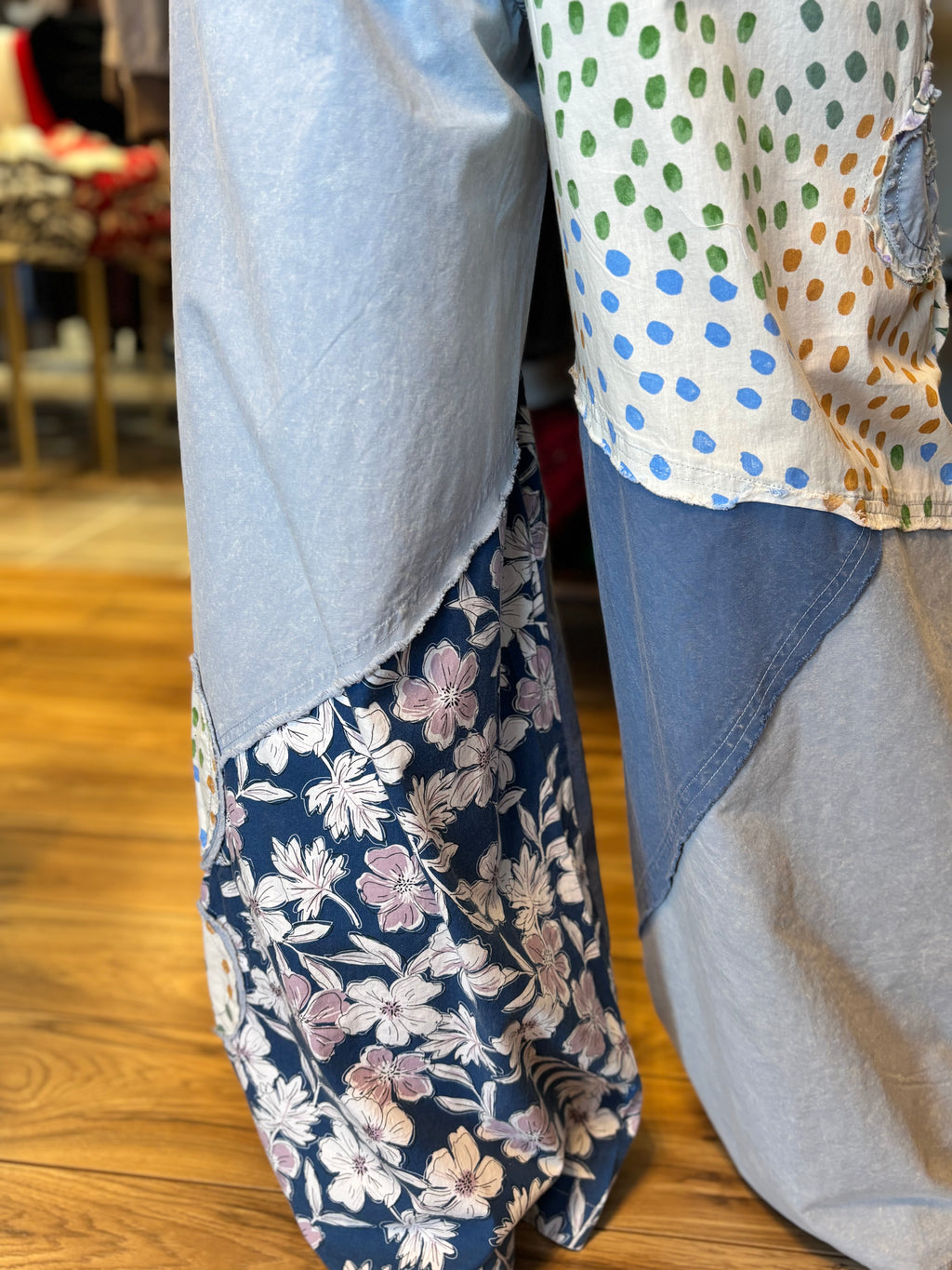 Easel Flower Power Wide Leg Pant