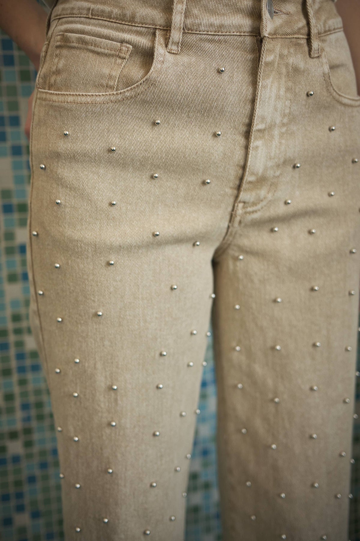 Estelle Studded Cuff Jeans