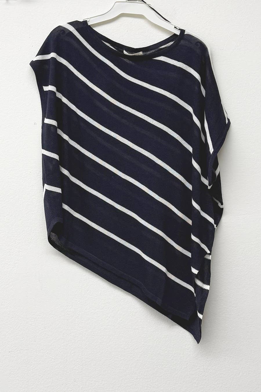 Monroe Asymmetrical Hem Stripe Tunic