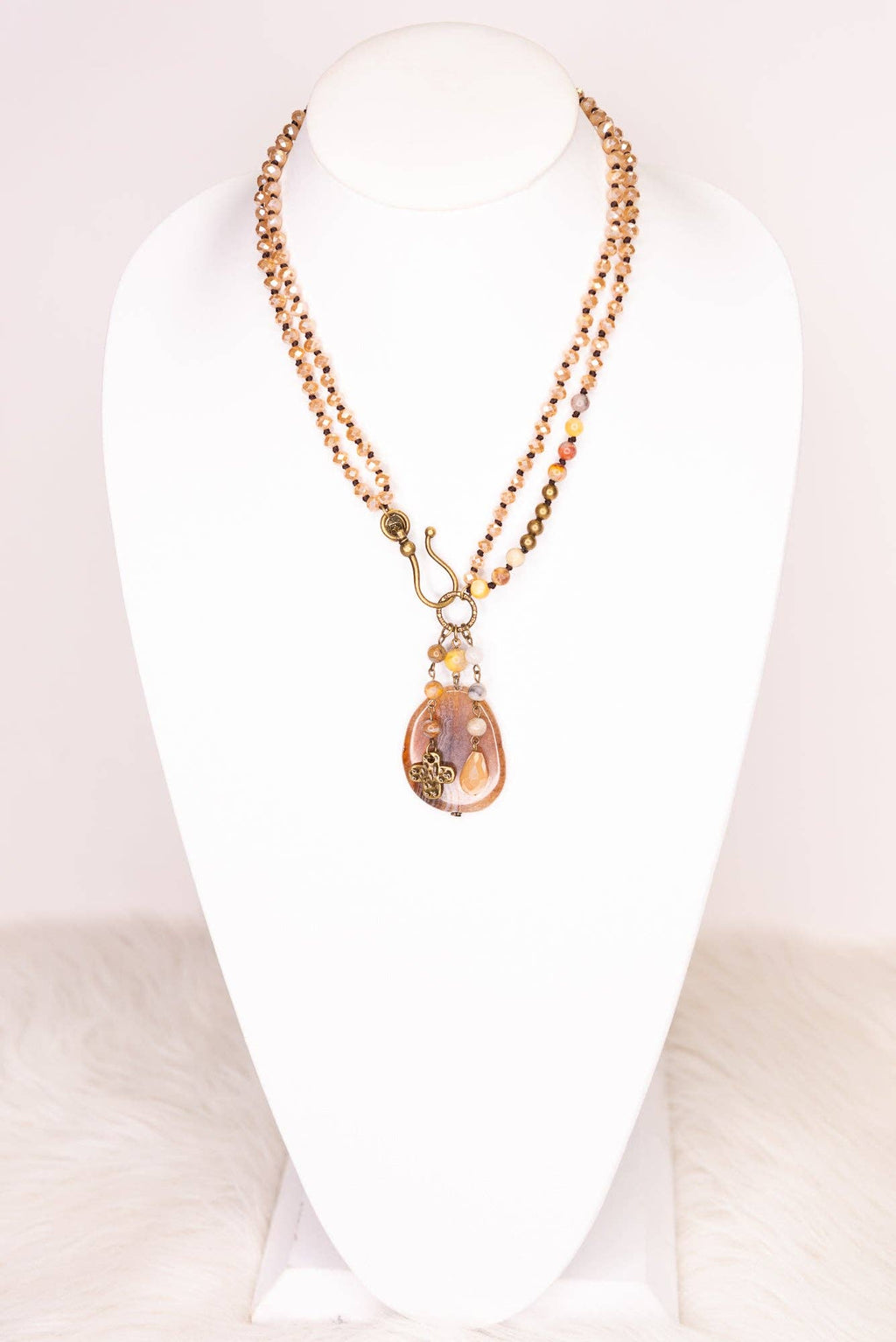 Gizelle Necklace in Taupe Mix