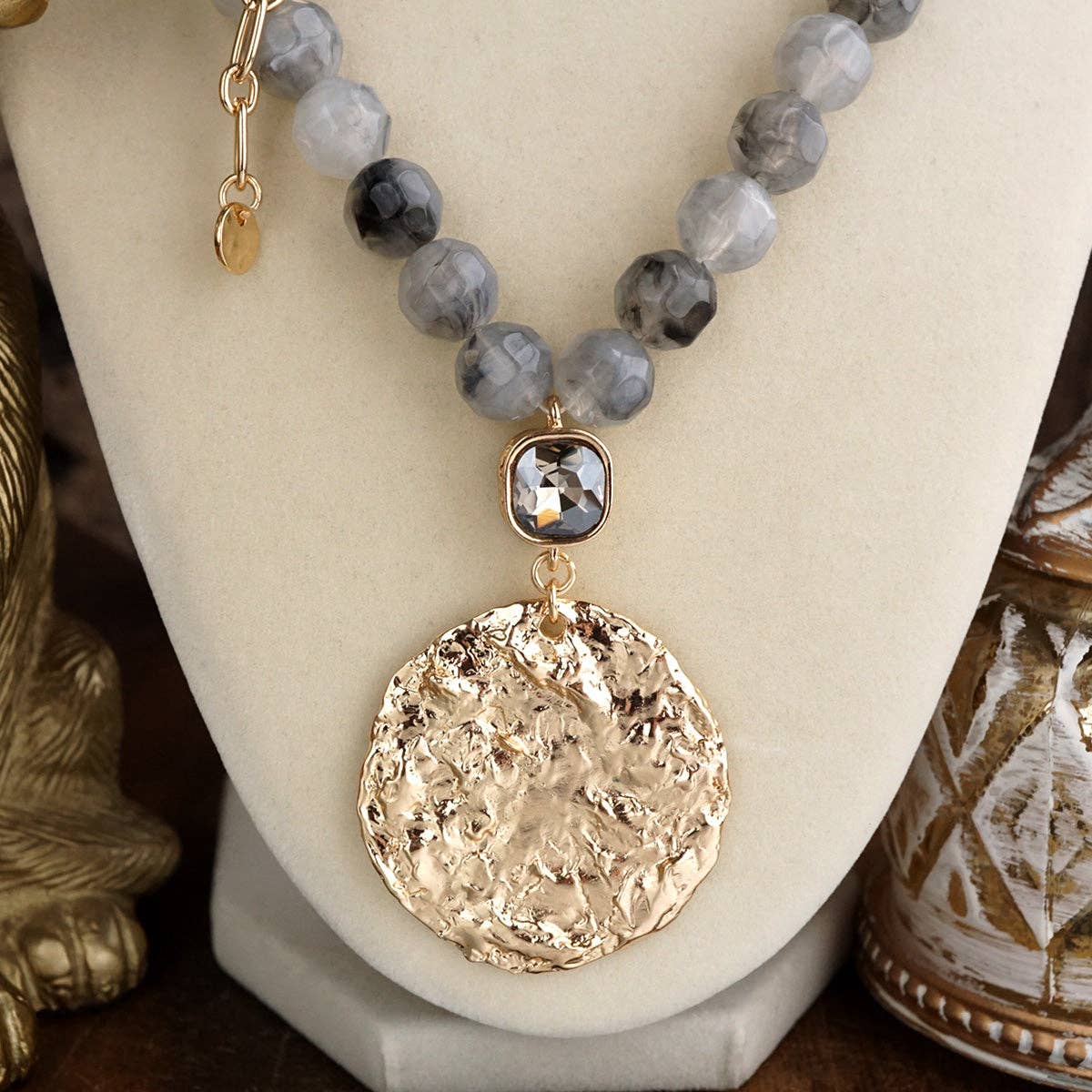 Long Coin Chunky Beaded Necklace – Marbled Muse