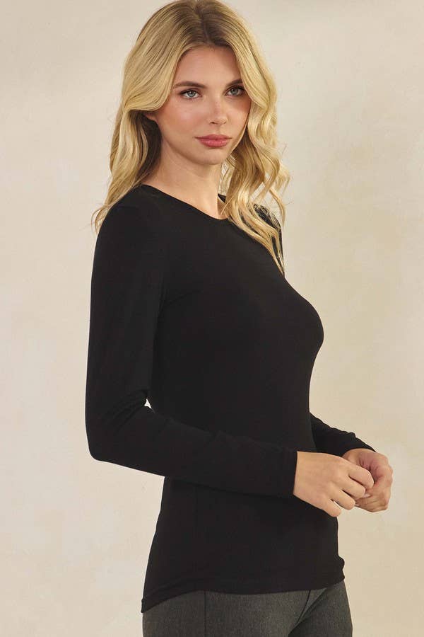 Pure Comfort Ribbed Long Sleeve Top Fall Tops