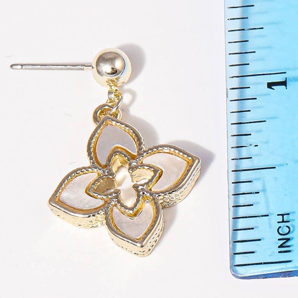 Double Layer Clover 14K Plated Post Earrings