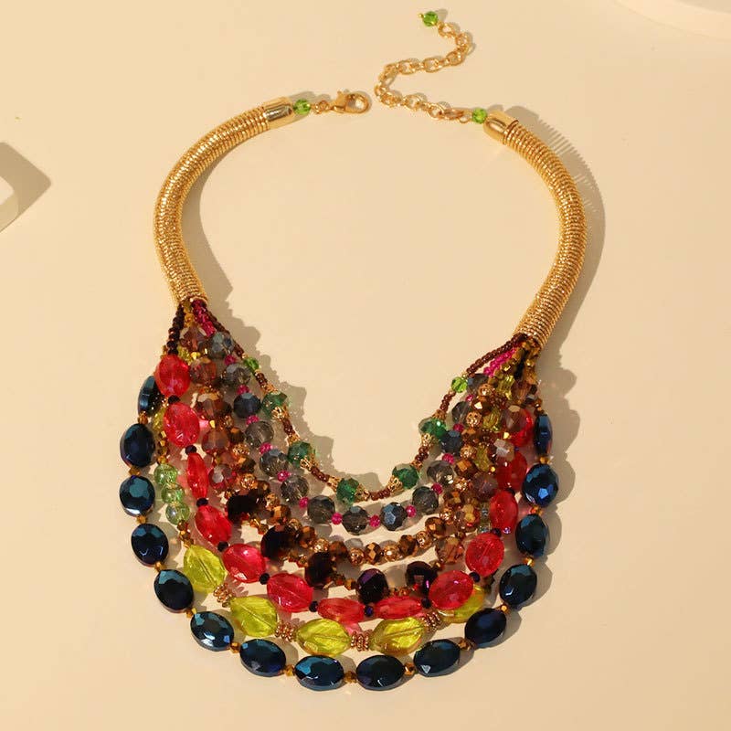 Colorful Beaded Layered Necklace