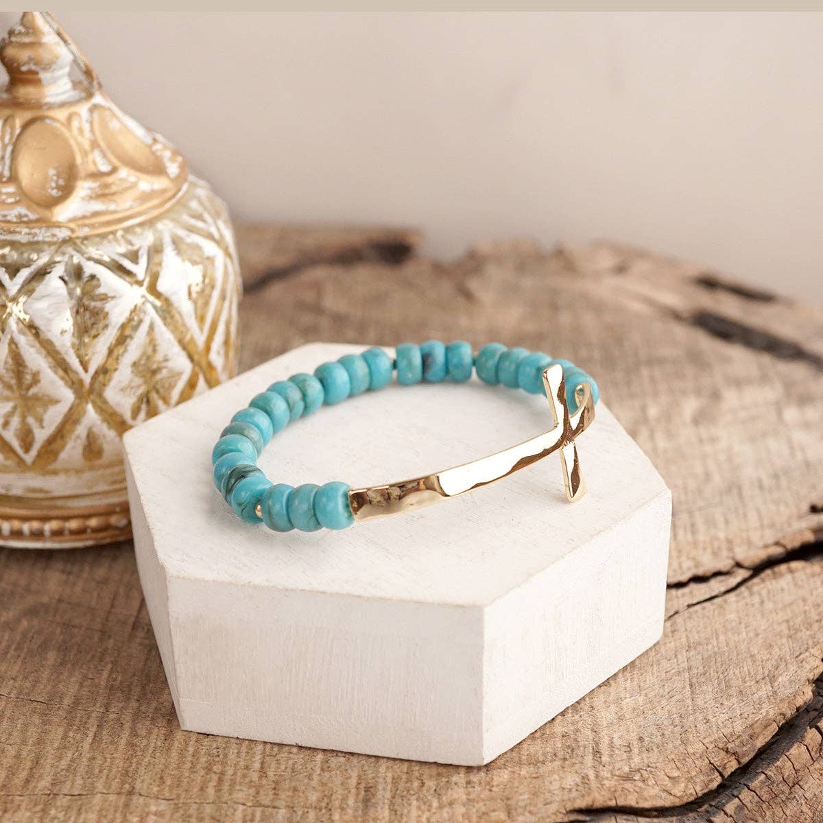 Faithful Pop – Rondelle Acrylic Cross Bracelet
