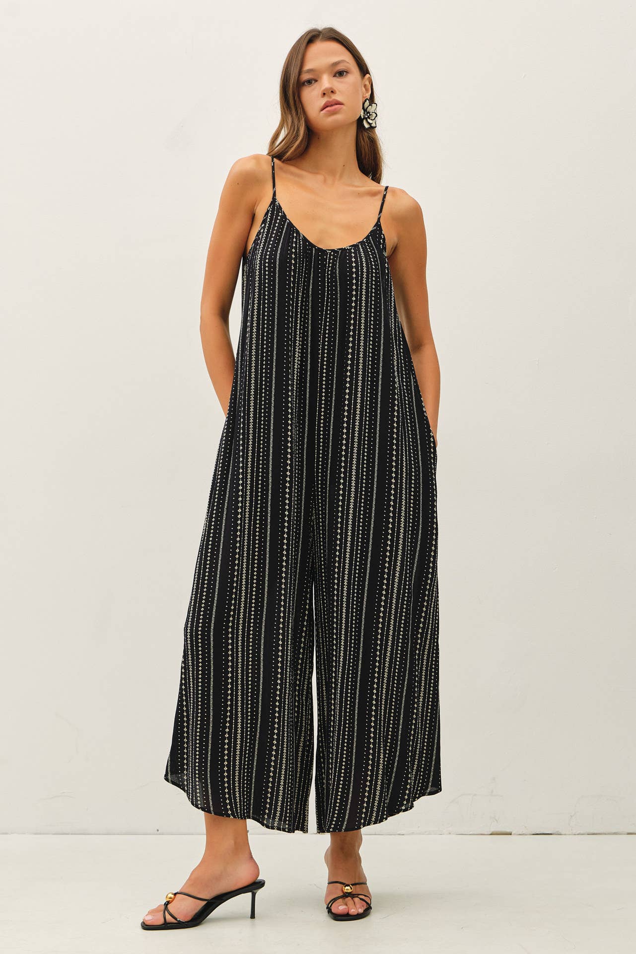 Wide Leg Jumpsuit in Stripe