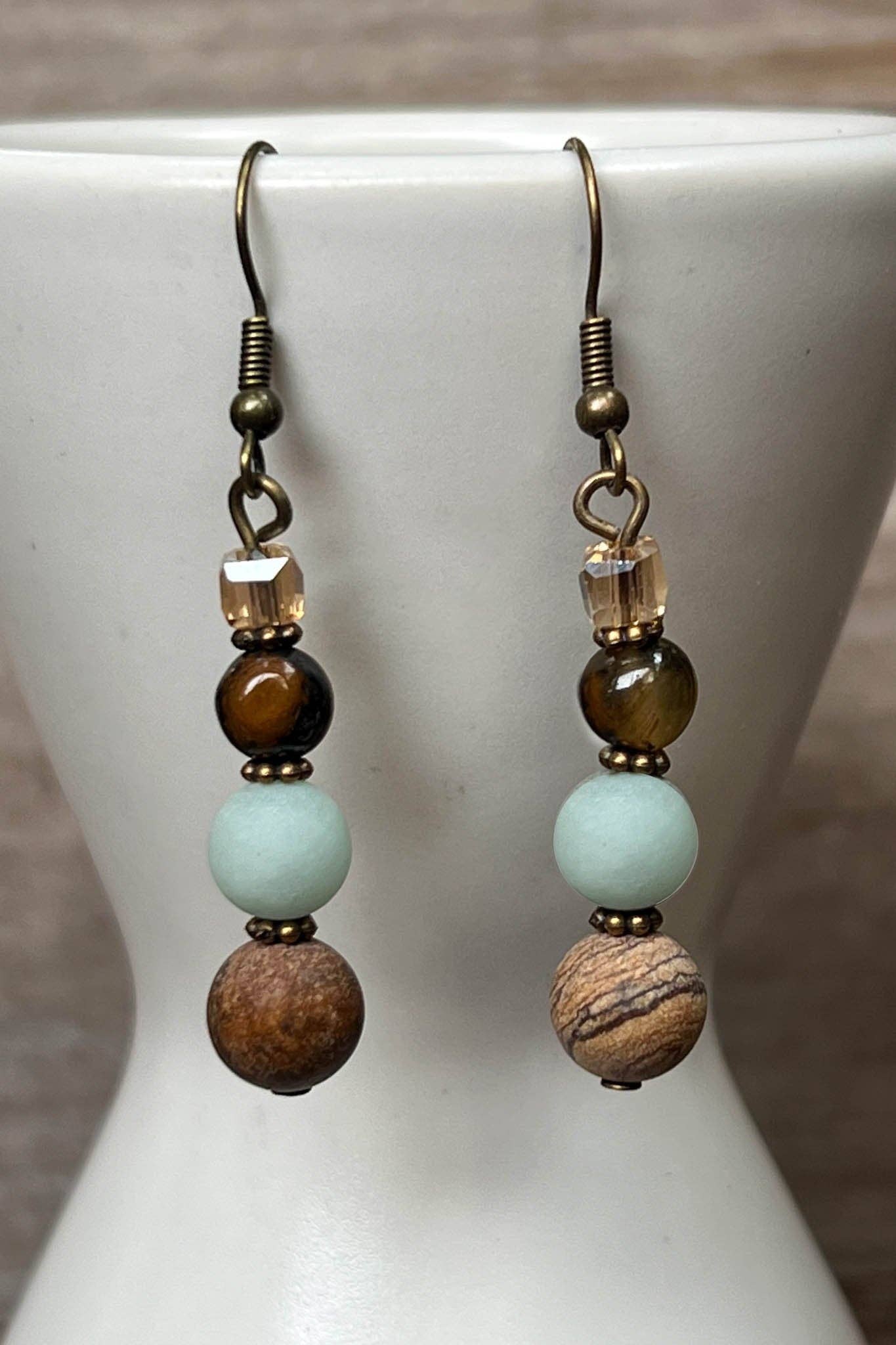 Earthy Boho Amazonite Earrings