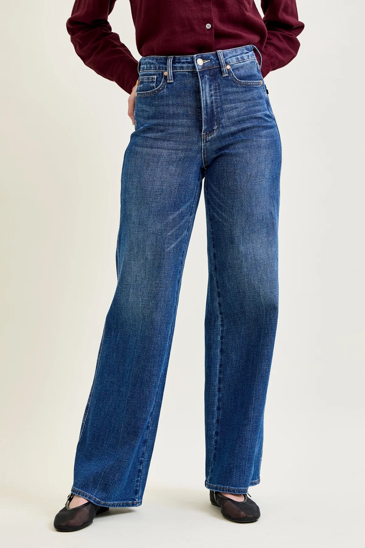 Judy Blue Jordyn Tummy Control Wide Leg Jeans