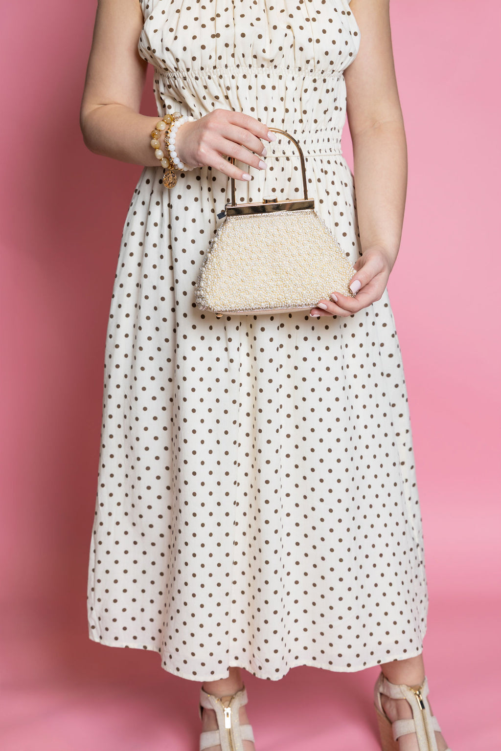 Chic Pearl Embellished Clutch