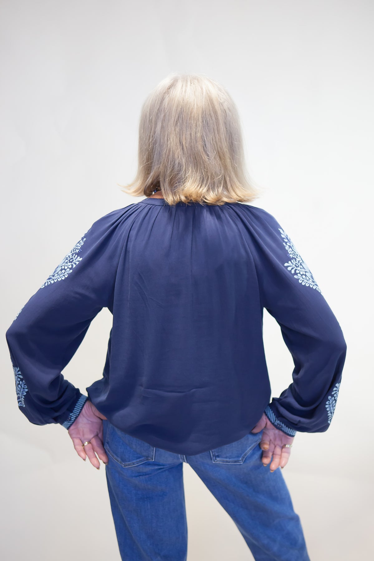 Maeve Embroidered Button Blouse