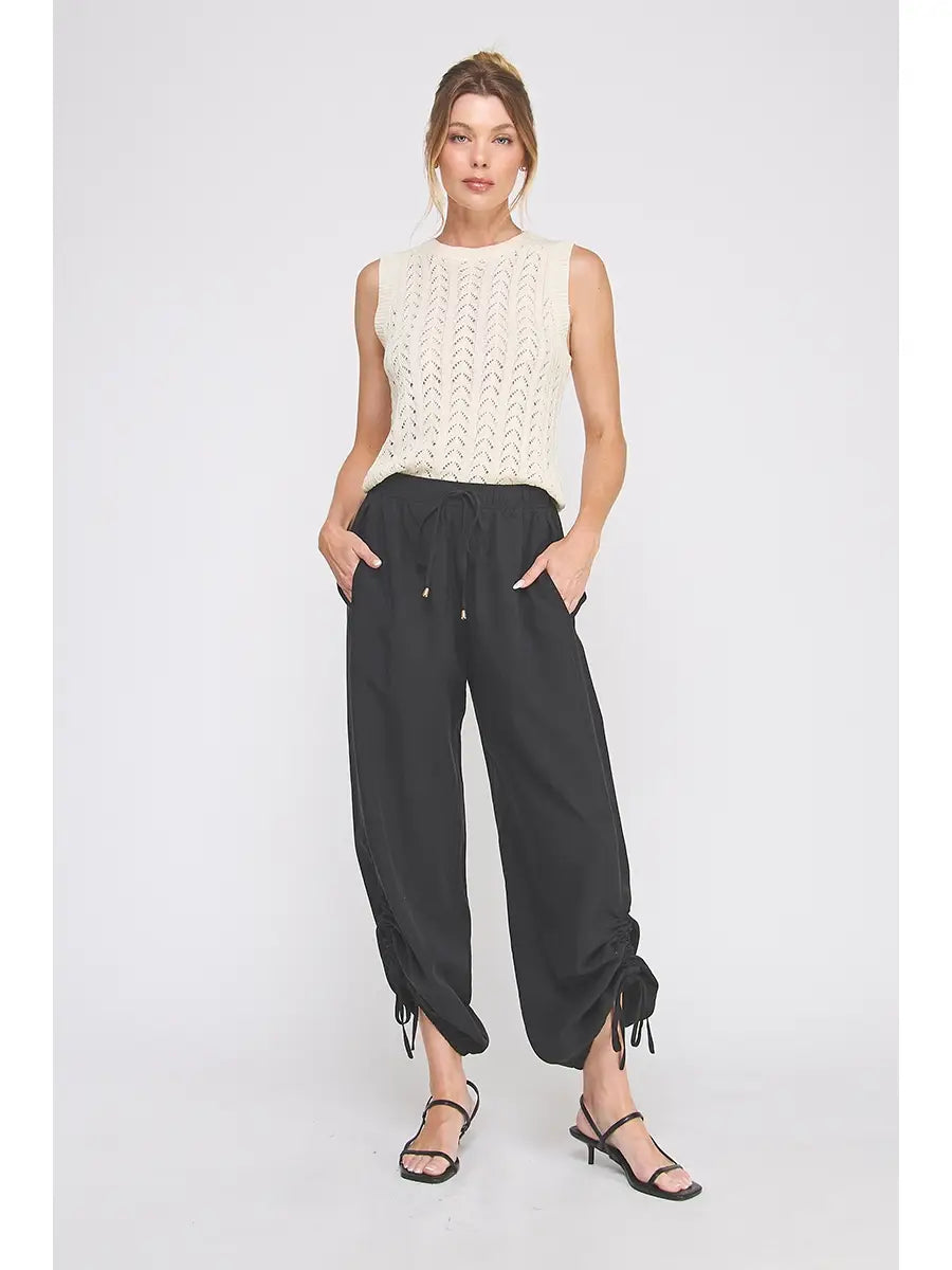 Marley Drapey Twill Adjustable Scrunch Jogger