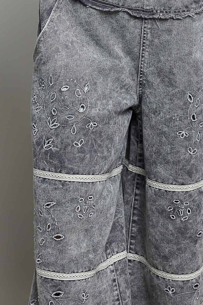 POL Twill Denim Wide Leg Overalls