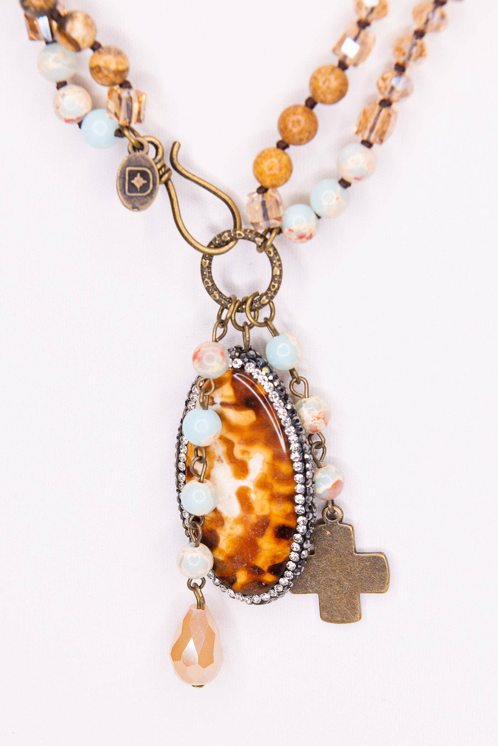 Boho Necklace in Amazonite and Jasper/Emma