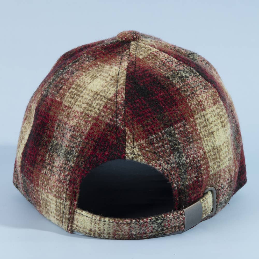 Shadow Plaid Curved Brim Baseball Cap