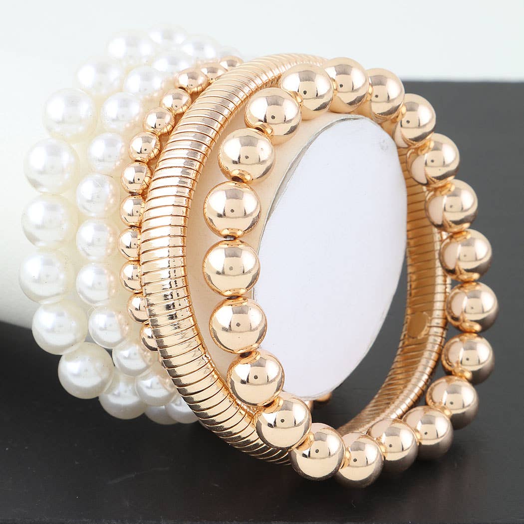 Multi Pearl Beaded Bracelet