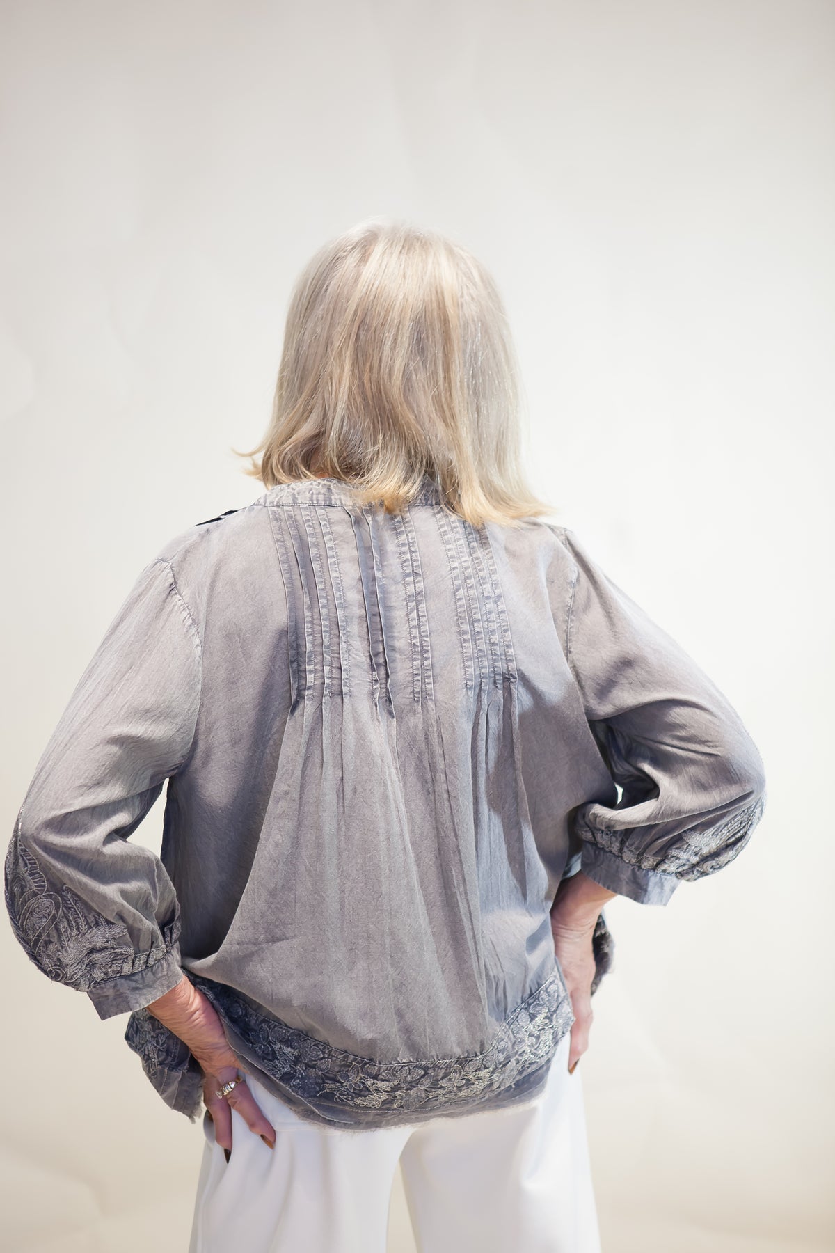 Larissa Embroidered Tassel Blouse