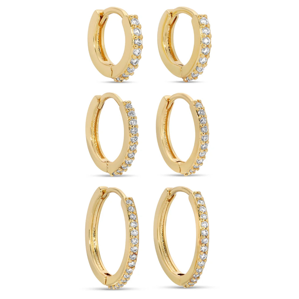 Splendid Iris Delicate Pave Huggies (Combo)