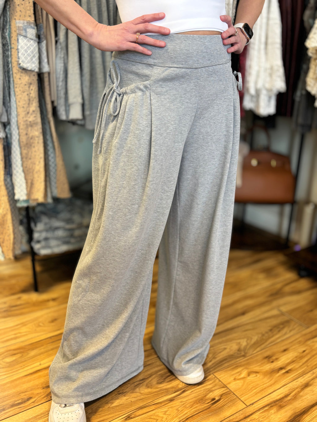 Heather Gray Lounge Wide Leg Pants