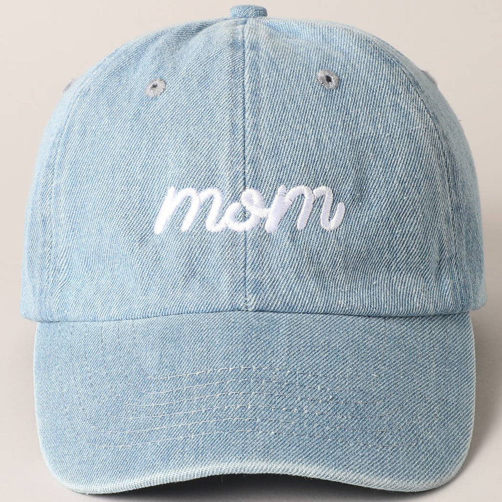 Mom Text Embroidery Cap