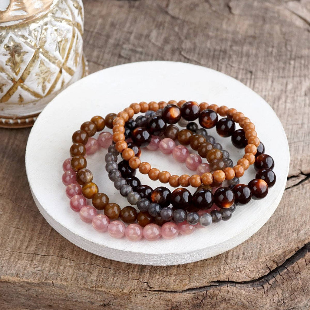 Acrylic Beaded Stretch Bracelet Set – Fall Canyon Mix